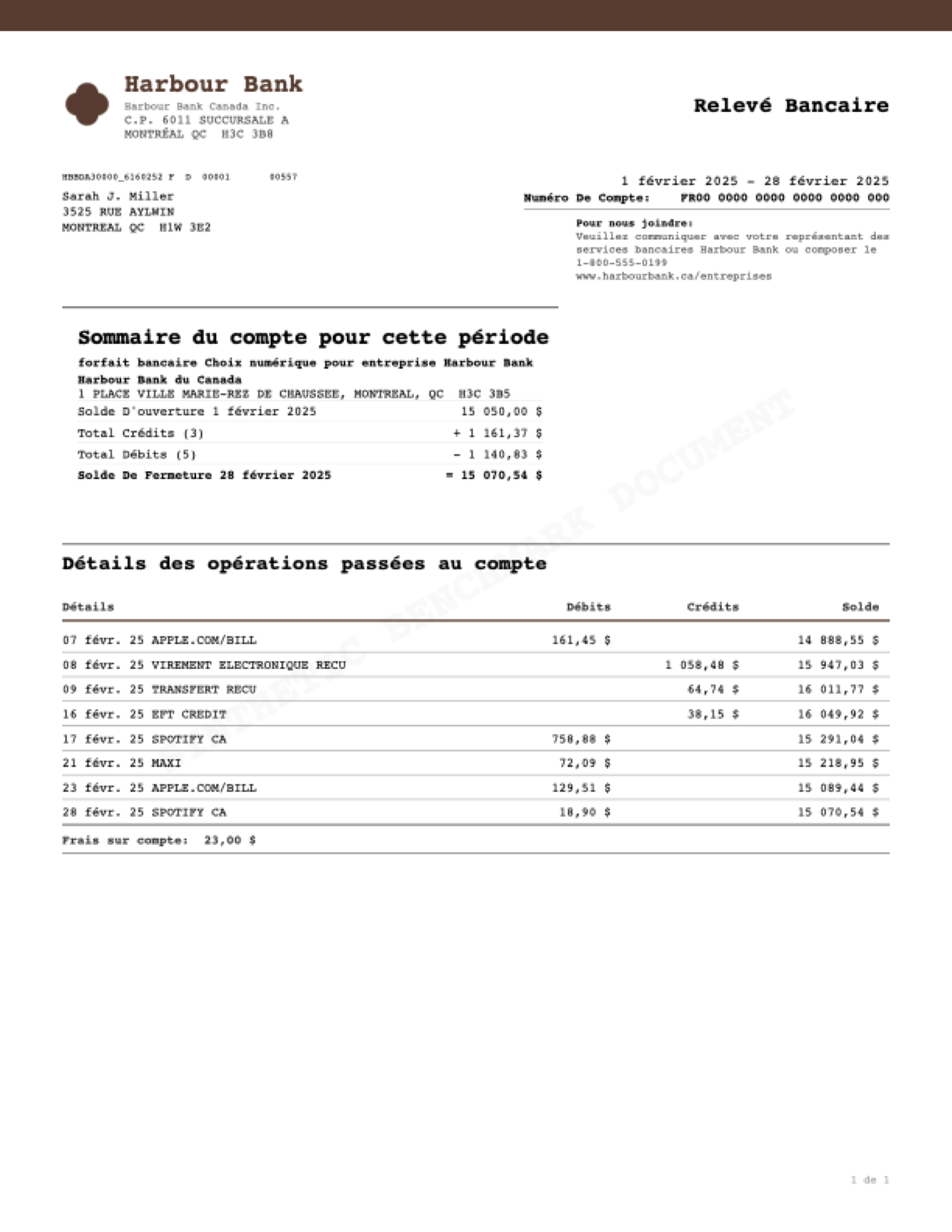 Bank statement PDF