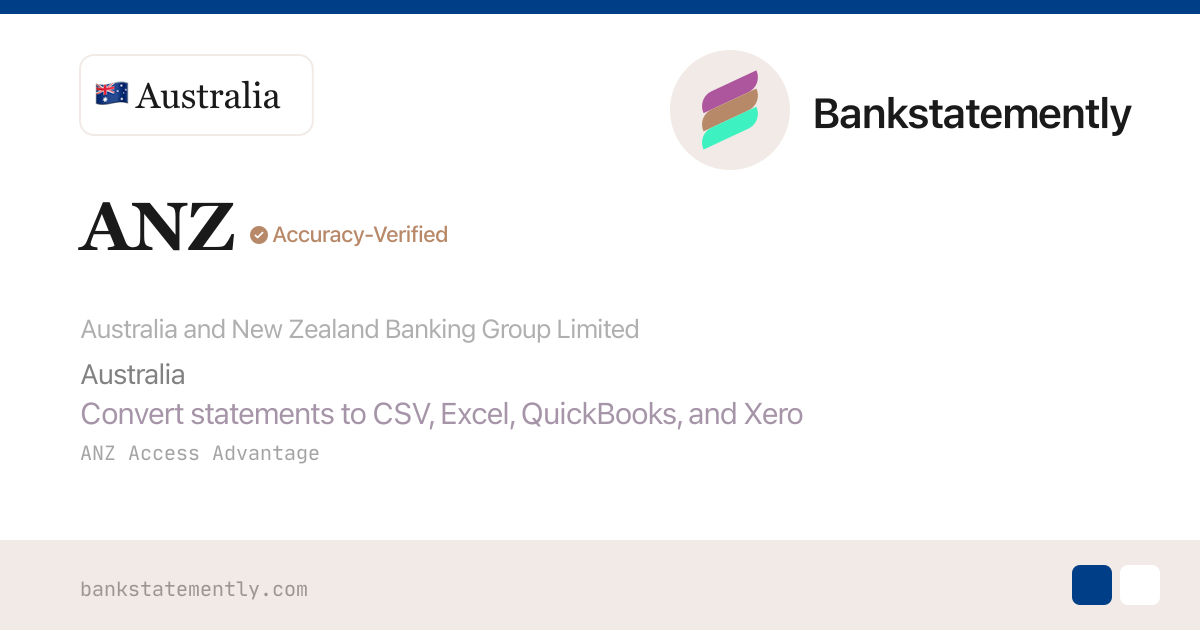 ANZ Bank Statement to CSV & Excel