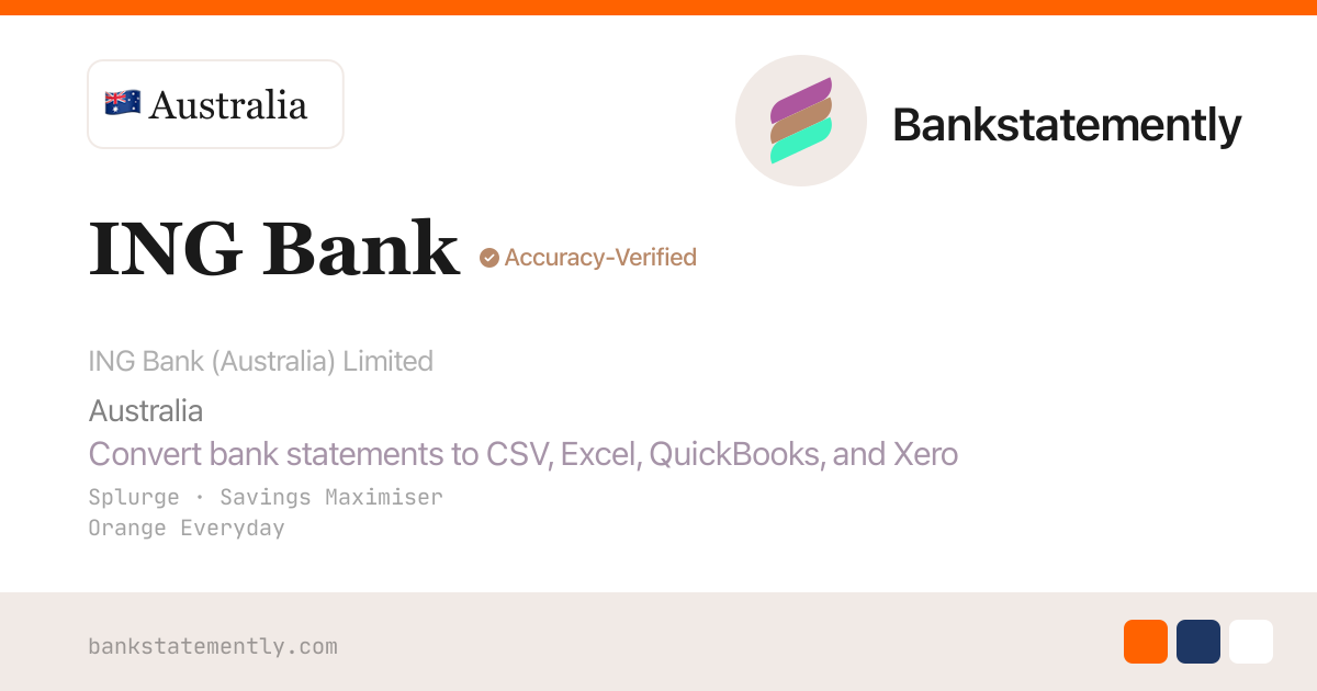 ING Bank Statement to CSV & Excel