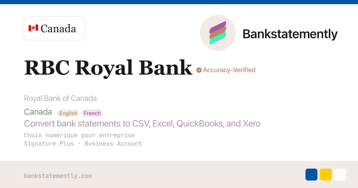 RBC Royal Bank Statement to CSV & Excel