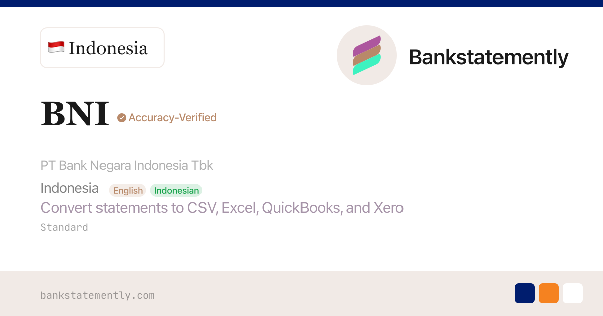 BNI Bank Statement to CSV & Excel