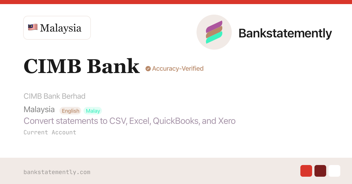 CIMB Bank Statement to CSV & Excel