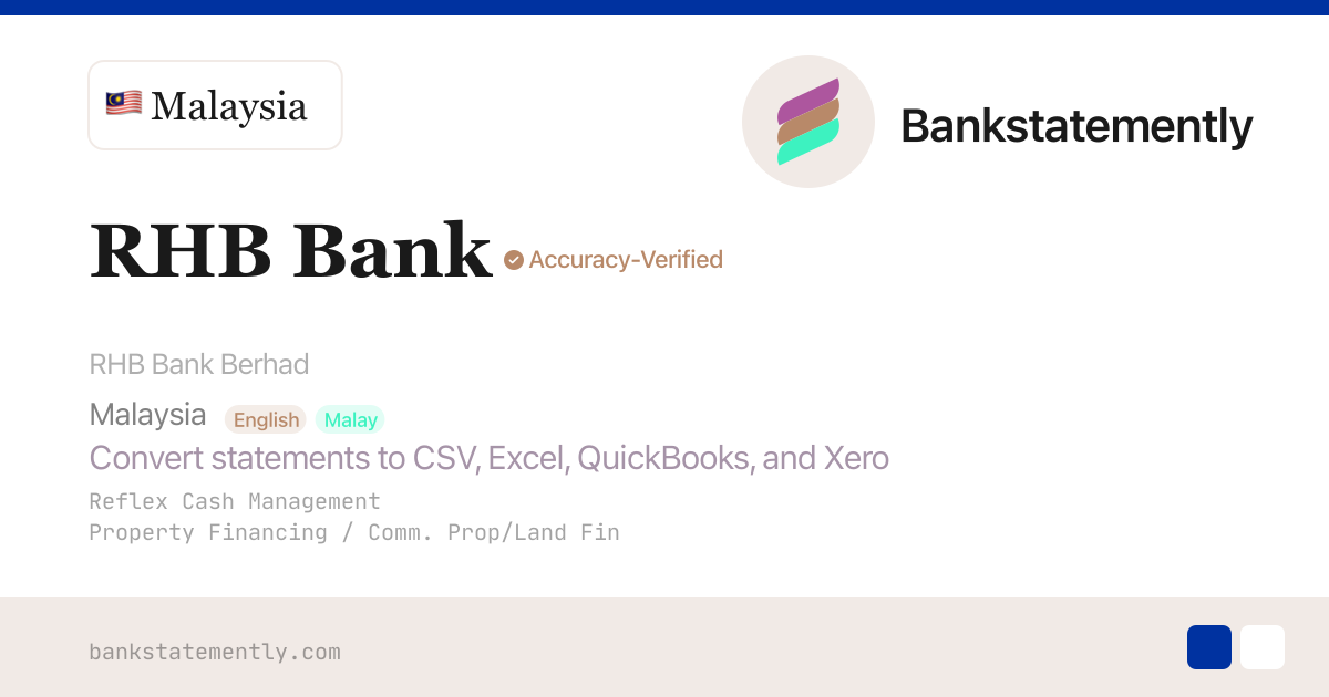 Bank Statement Header Sample Rhb RHB Bank Statement to CSV & Excel