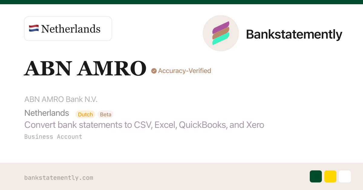 ABN AMRO Bank Statement to CSV & Excel