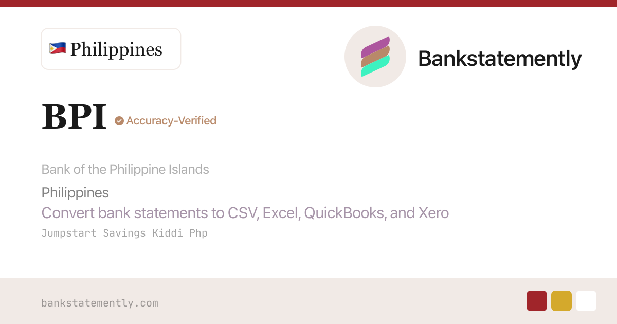 BPI Bank Statement to CSV & Excel