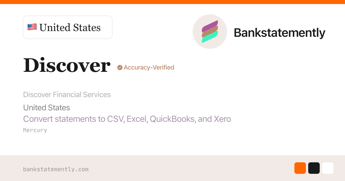 Discover Bank Statement to CSV & Excel