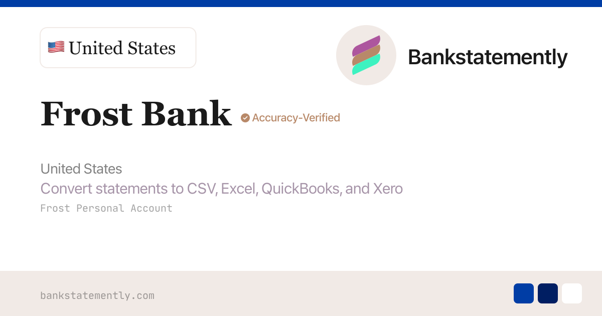 Frost Checking Statement.pdf Frost Bank Statement to CSV & Excel