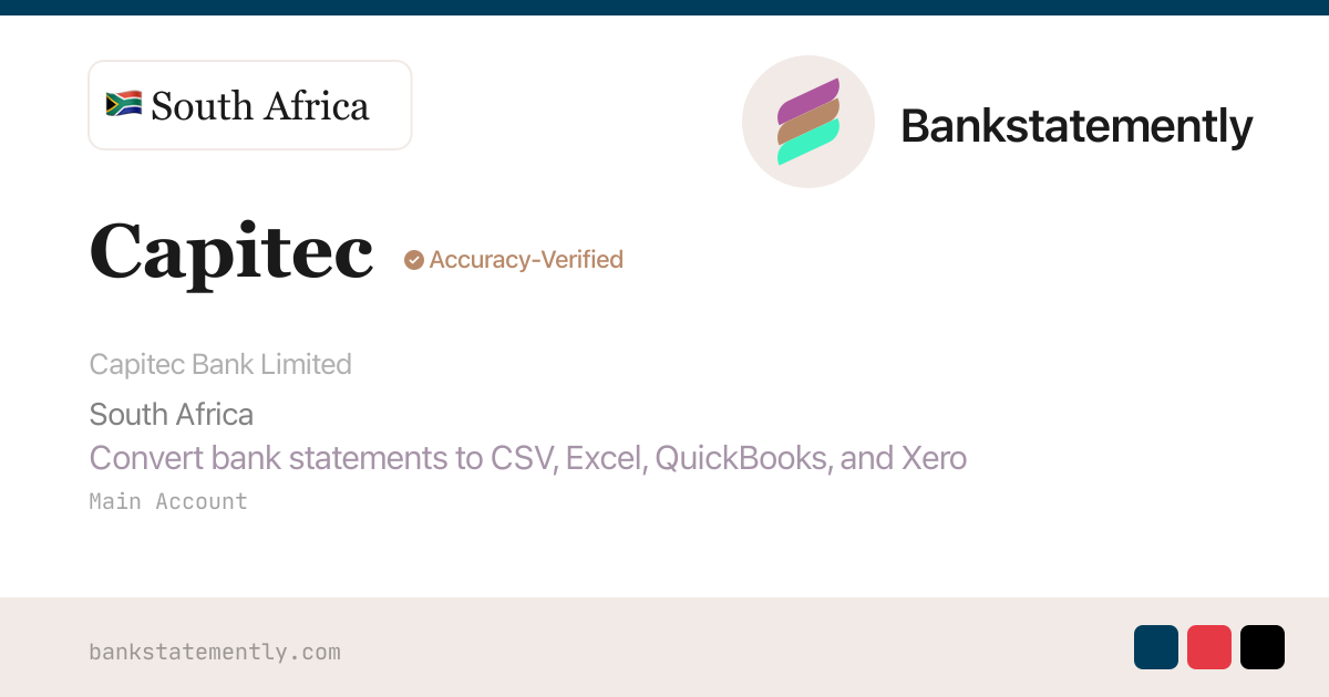 Capitec Bank Statement to CSV & Excel