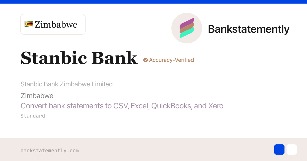 Stanbic Bank Statement to CSV & Excel
