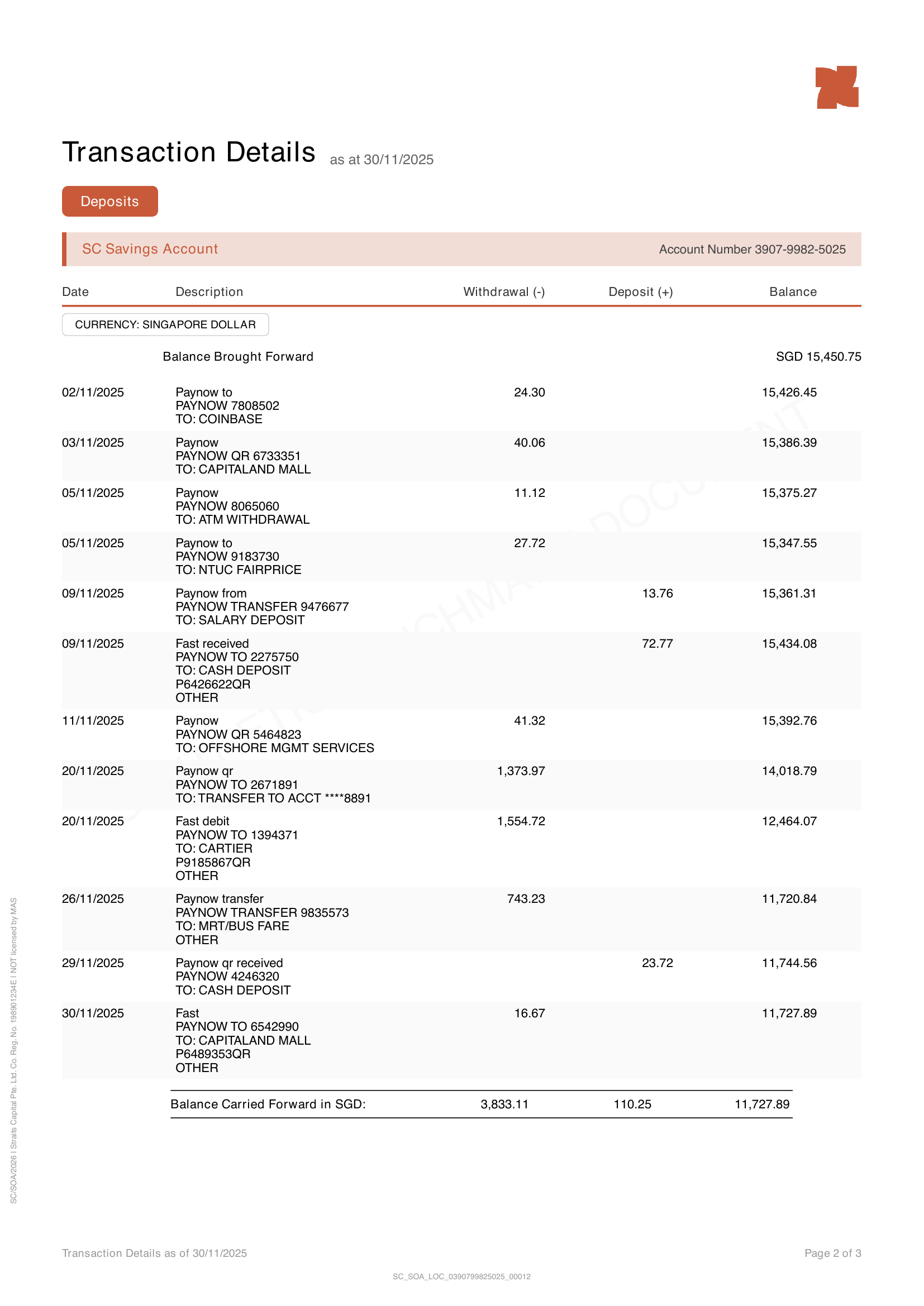 Bank statement PDF